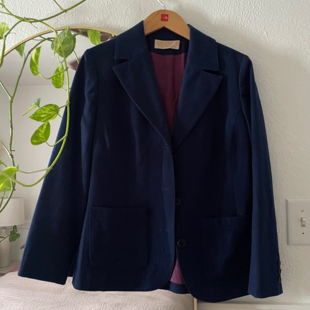 Navy blue Pendleton wool blazer